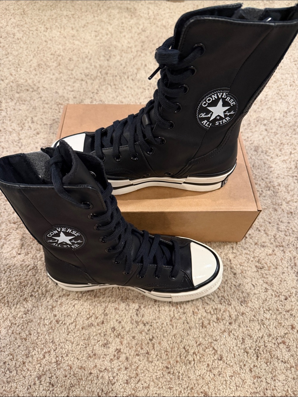 Leather Converse Unisex Chuck 70 Plus Extra High Top Boots men’s 4/women’s 6